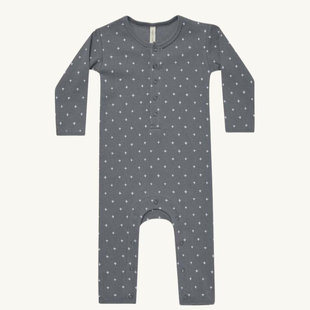NWT - Quincy Mae ORGANIC ribbed indigo jumpsuit pajama